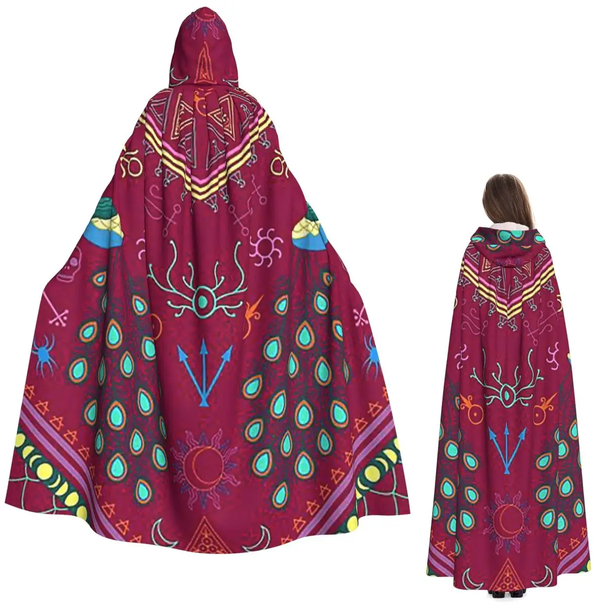 Mollymauk Tealeaf-capa larga con capucha con estampado inspirado, disfraz Medieval de bruja, capa de Cosplay, abrigo de Halloween para adultos, Unisex