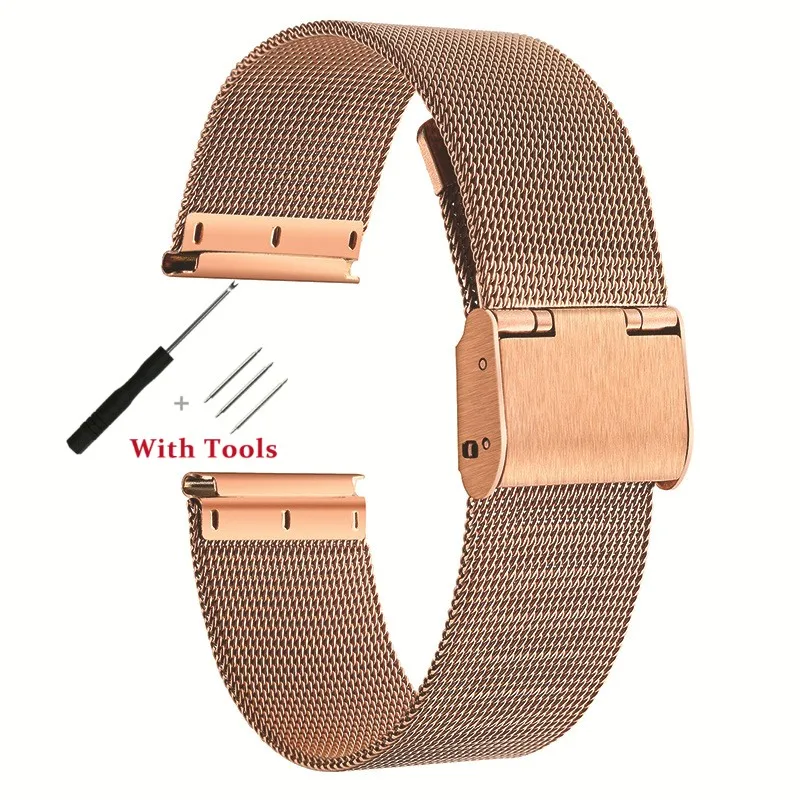 

10 12 14 16 18 20 22 24mm High Quality Milanese Loop Watch Strap Universal Watch Band Waterproof Watch Accessories with Tool