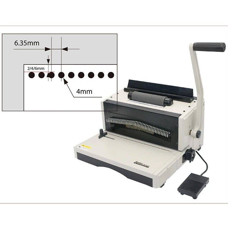 Manual/Electric Hole Punching and Binding Machine | Heavy-Duty Spiral Single-Loop Binding | Adjustable Hole Spacing | Fixed A4 H