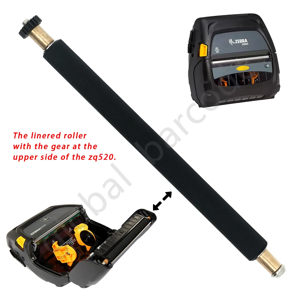 

ZQ520 Kit Platen Roller with Gear for Zebra ZQ520 Thermal Portable Mobile Label Barcode Printer, Wear-resistant Transfer Roller