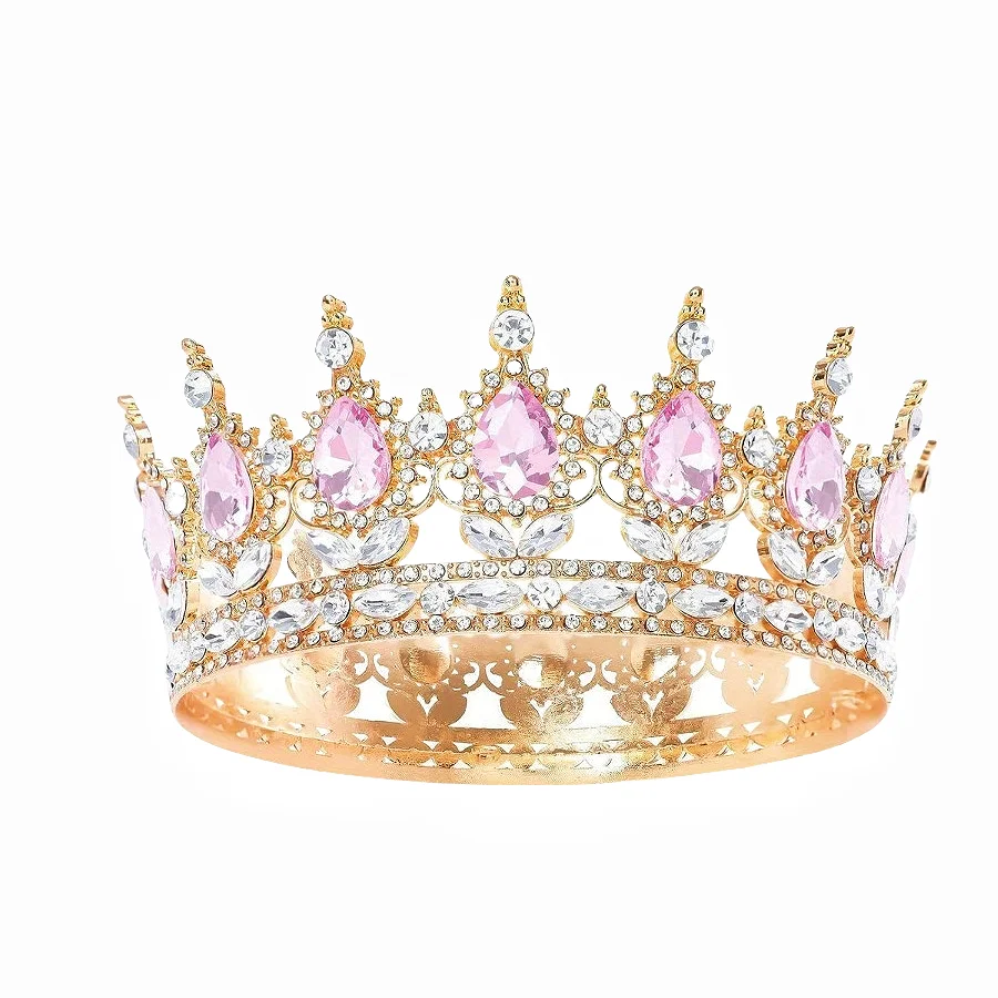 Luxuriöse Diamant-Kristall-Brautkrone für Geburtstag und Hochzeit, Exquisite Elegante Damen-Dekorationskrone, Kopfschmuck, Tortendekoration – Detail 13