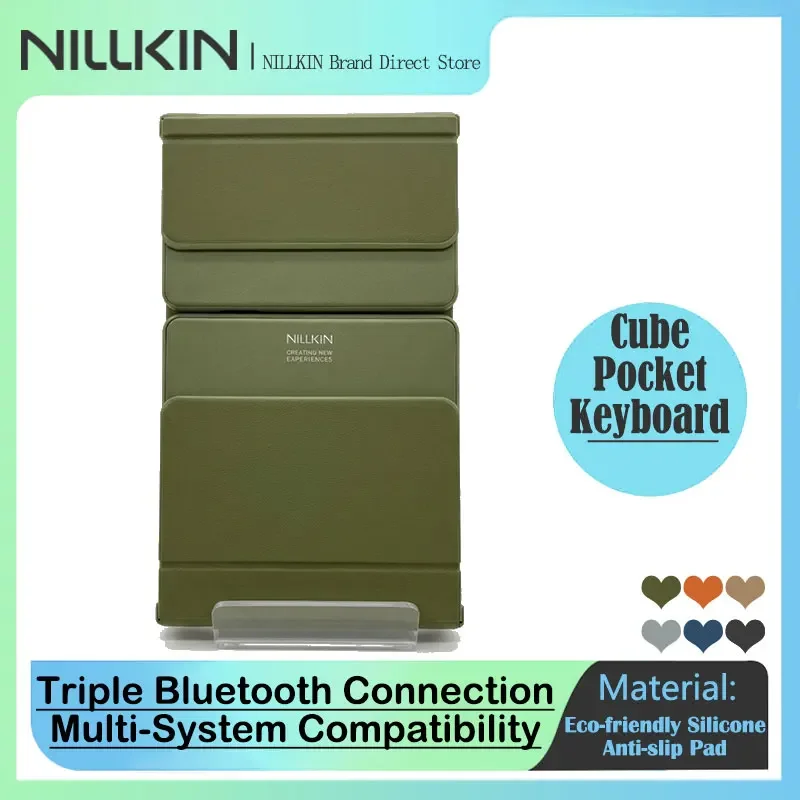 

NILLKIN Cube Pocket Keyboard, Foldable Wireless Bluetooth Keyboard 3 Devices, Touchpad Portable, Travel Office, Hot Sale
