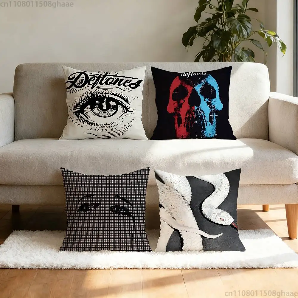 

White Pony Around The Fur Ohms Deftones Pillow Case Anti-dustmite Pillowcase Invisible zipper silky short plush Sofa cushion