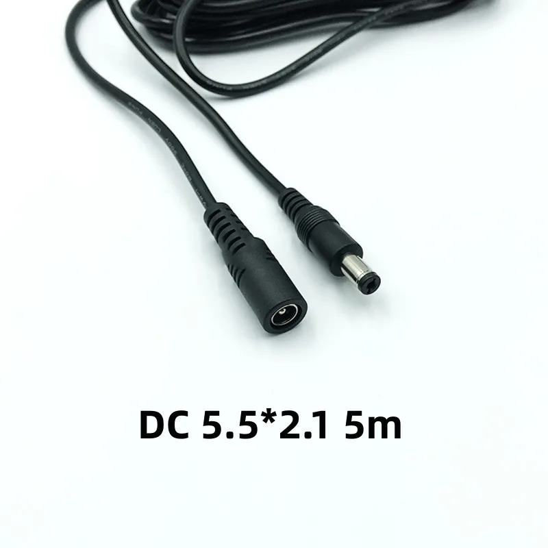 5m DC Power Cord 5.5*2.1mm 18awg Male to Female Adapter Cable Surveillance Camera Power Cord Adapter Line CCTV Camera LED D4