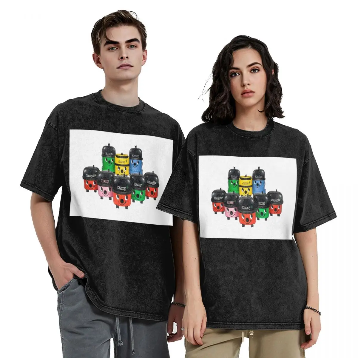 

Футболки с короткими рукавами в стиле хип-хоп Генри Гувер и друзья, потертые топы, футболки, уличная футболка большого размера для мужчин и женщин