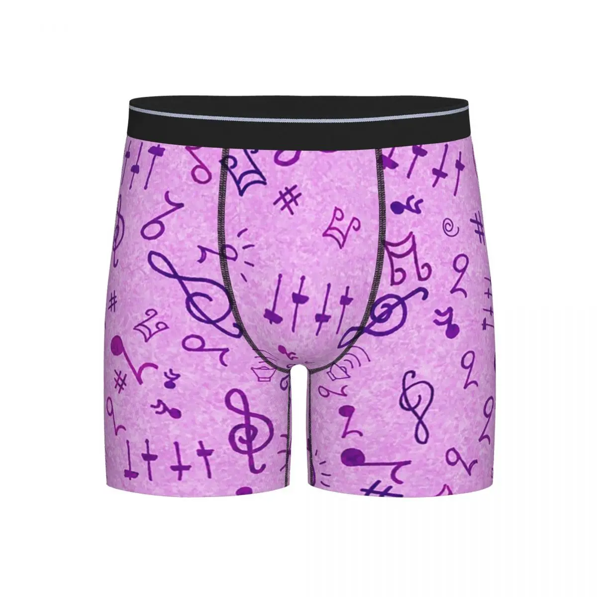 

Long Boxer Underpants Shorts Music Notation Musical Notes Panties Men Comfortable Underwear for Homme Man Boyfriend Gift