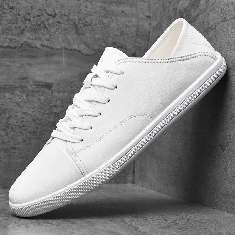 Brand New Men Cowhide Small White Shoes 2023 Spring/Summer New Low Top Casual Shoes Breathable Shoes Genuine Leather Board Shoes