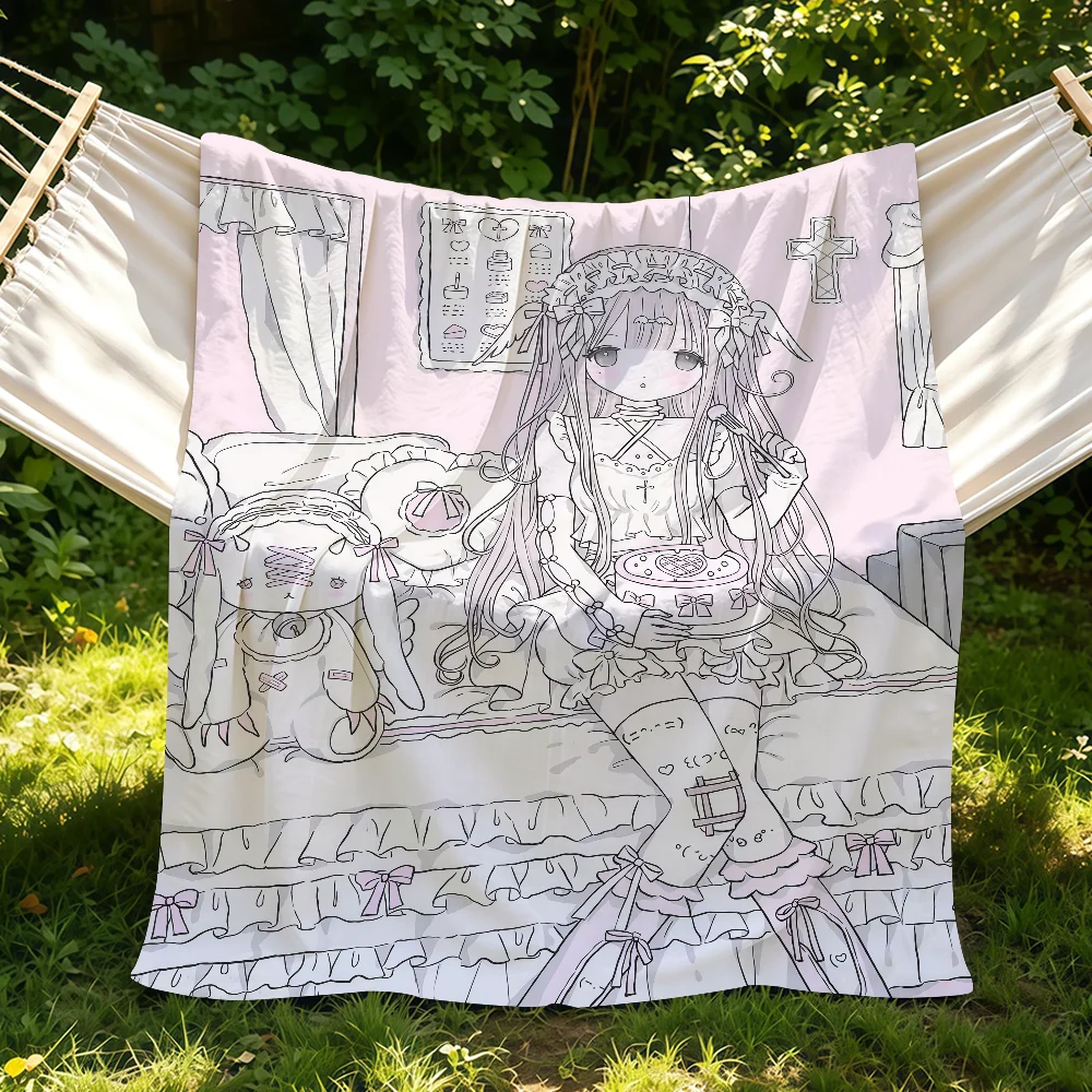 Cute Anime Angel Girls Y2k Blanket Suitable For Sofas Beds Offices Cars Outdoor Travel An Ideal Gift For Friends Family