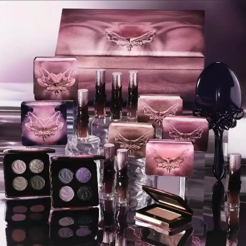 Kaleidos tudo em um shimmer lipgloss fosco blush glitter paleta de sombra de olho 3 pçs maquillage profissional conjunto