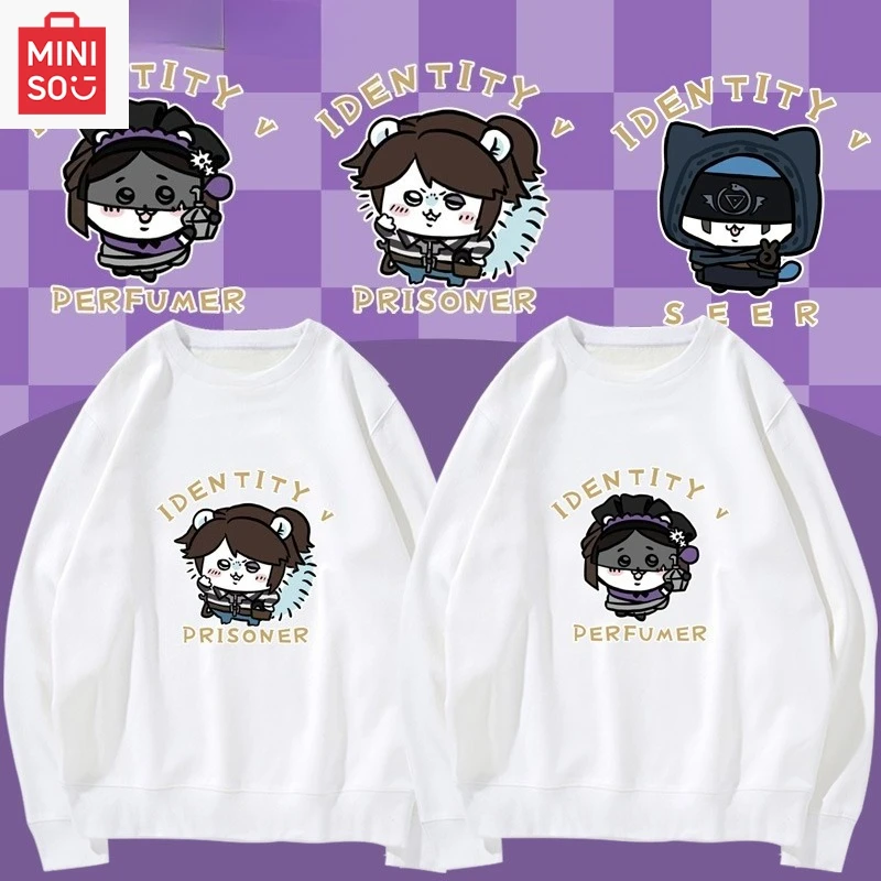 

MINISO collaboration chiikawa printed sweatshirt, long-sleeved loose, cartoonish, casual and cute for girls and boys