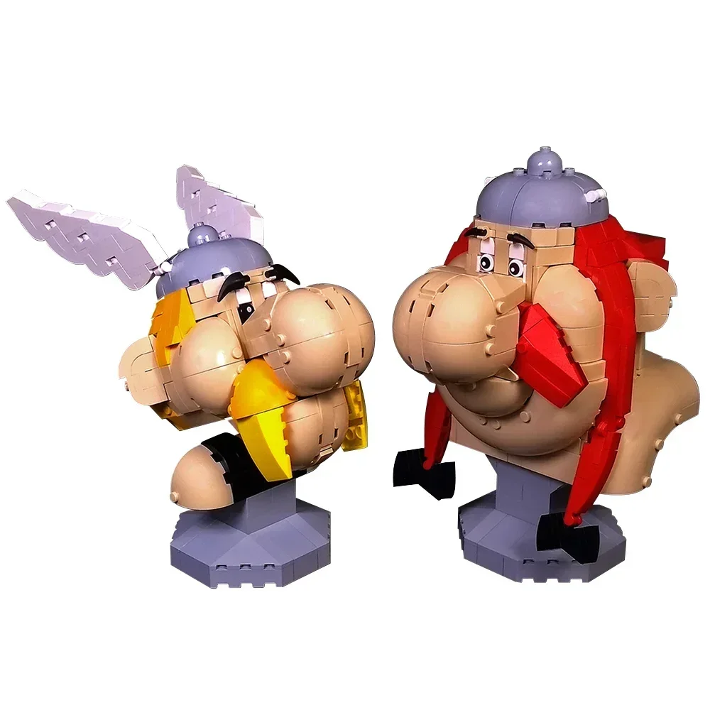 

MOC-91023 Iconic Comic Figures Model Asterixs And Obelixs Bust Building Block Set 2-in-1 Toys for Children Birthday Gift 997 PCS