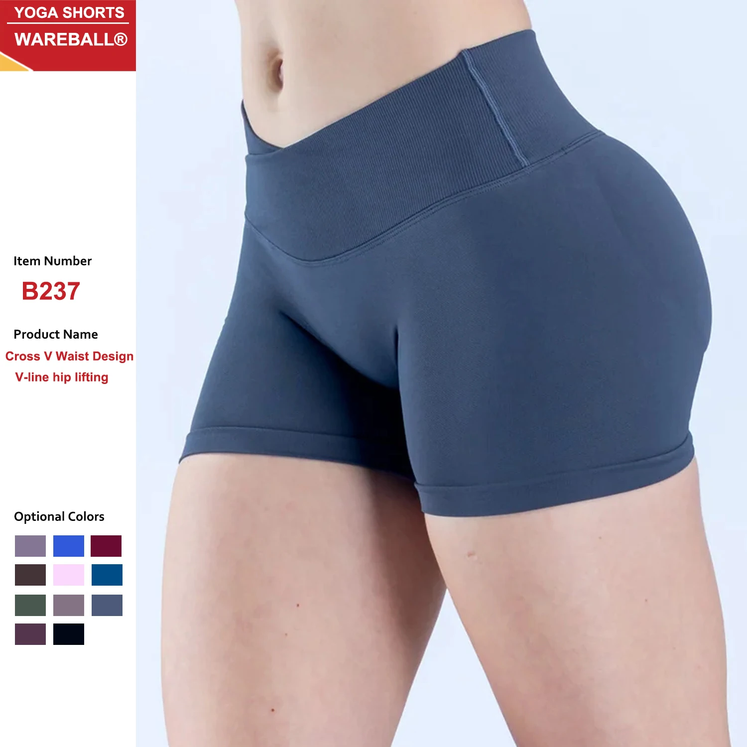 

Спортивные шорты WAREBALL 3" для женщин: фитнес, байкерские, с высокой талией, для тренировок в зале, с эффектом Scrunch Butt, бесшовные леггинсы для йоги