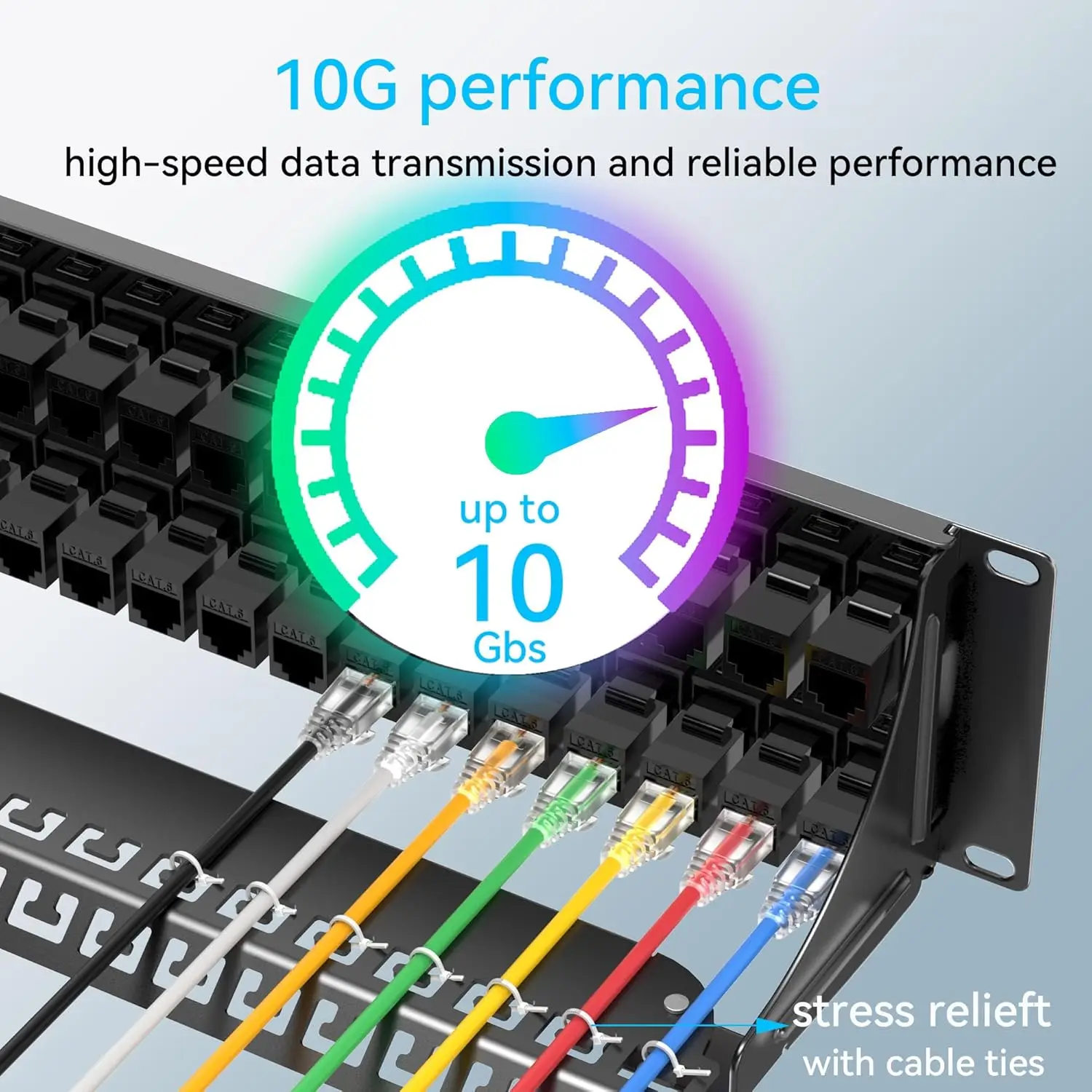 لوحة تصحيح 48 منفذ Cat6 مع كابلات توصيل Keystone وCat6a رفيعة بطول 1 قدم (24 عبوة) أزرق · مبيعات المصنع مباشرة