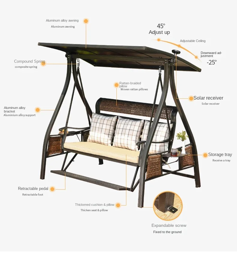 Outdoor swing courtyard household outdoor hanging chair