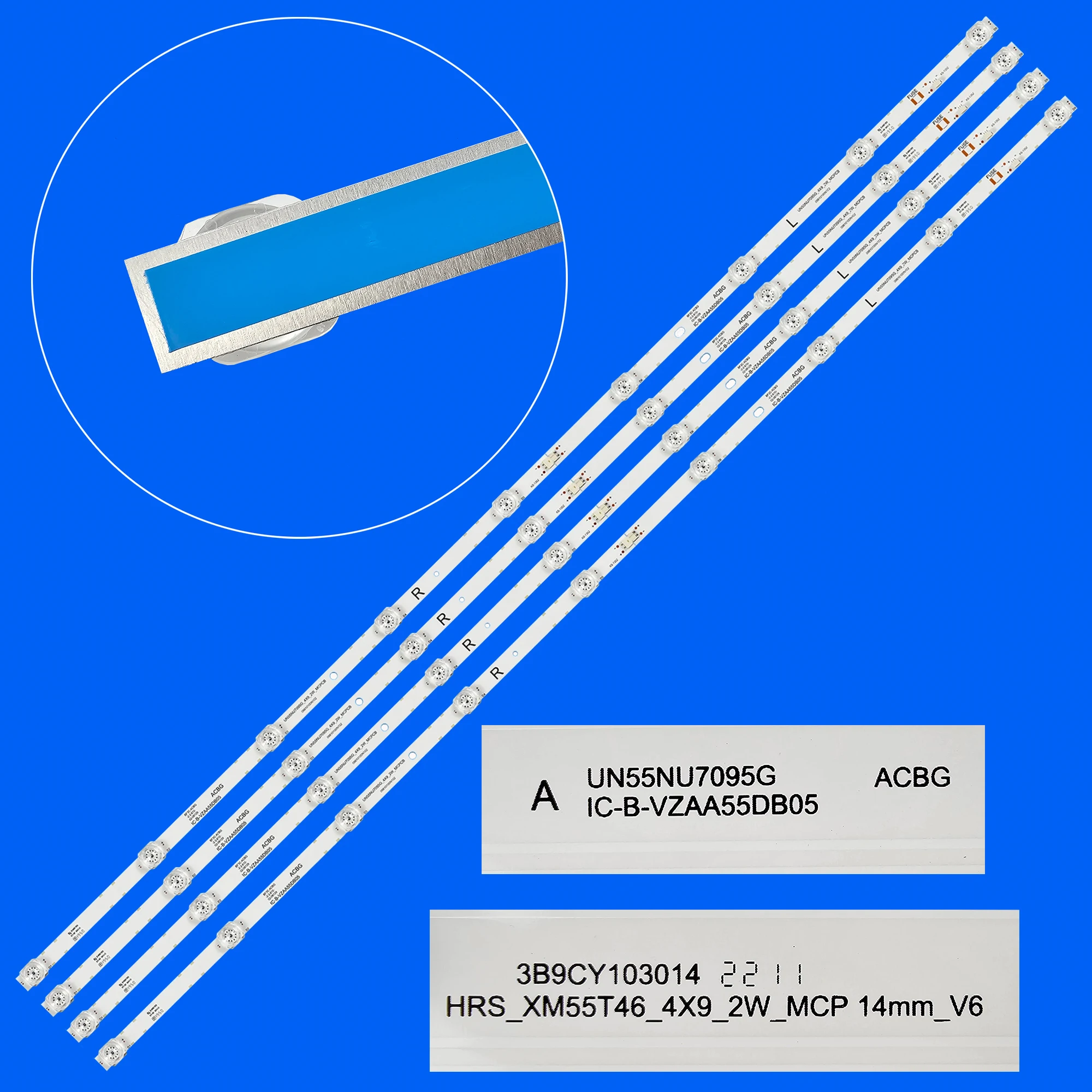 

LED Backlight Strips For UE55TU7002U UN55NU7095G UN55TU7090G L55M5-5A L55M5-5S L55M5-EX HRS-XM55T46-4X9 CRH-BP7 IC-B-VZAA55DB05