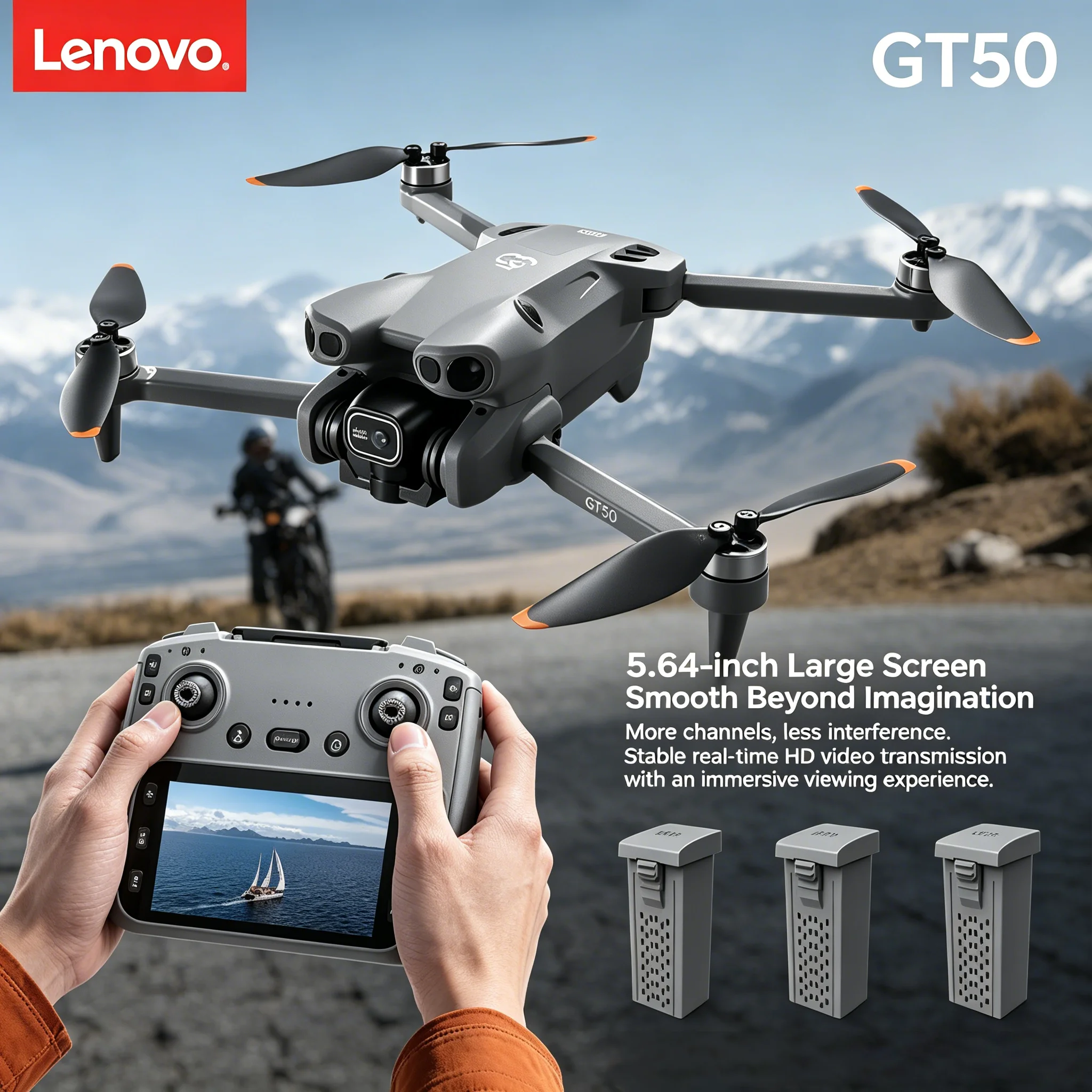 레노버 GT50 8K 드론 듀얼 카메라 GPS 5G 항공기 지능형 장애물 회피 광학 흐름 포지셔닝 호버 접이식