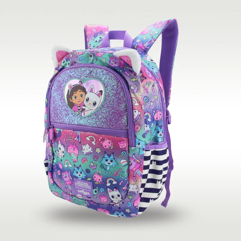 Austrália Smiggle mochila infantil original de venda quente mochila fofa bolsa de viagem boneca roxa mochila grande de 16 polegadas