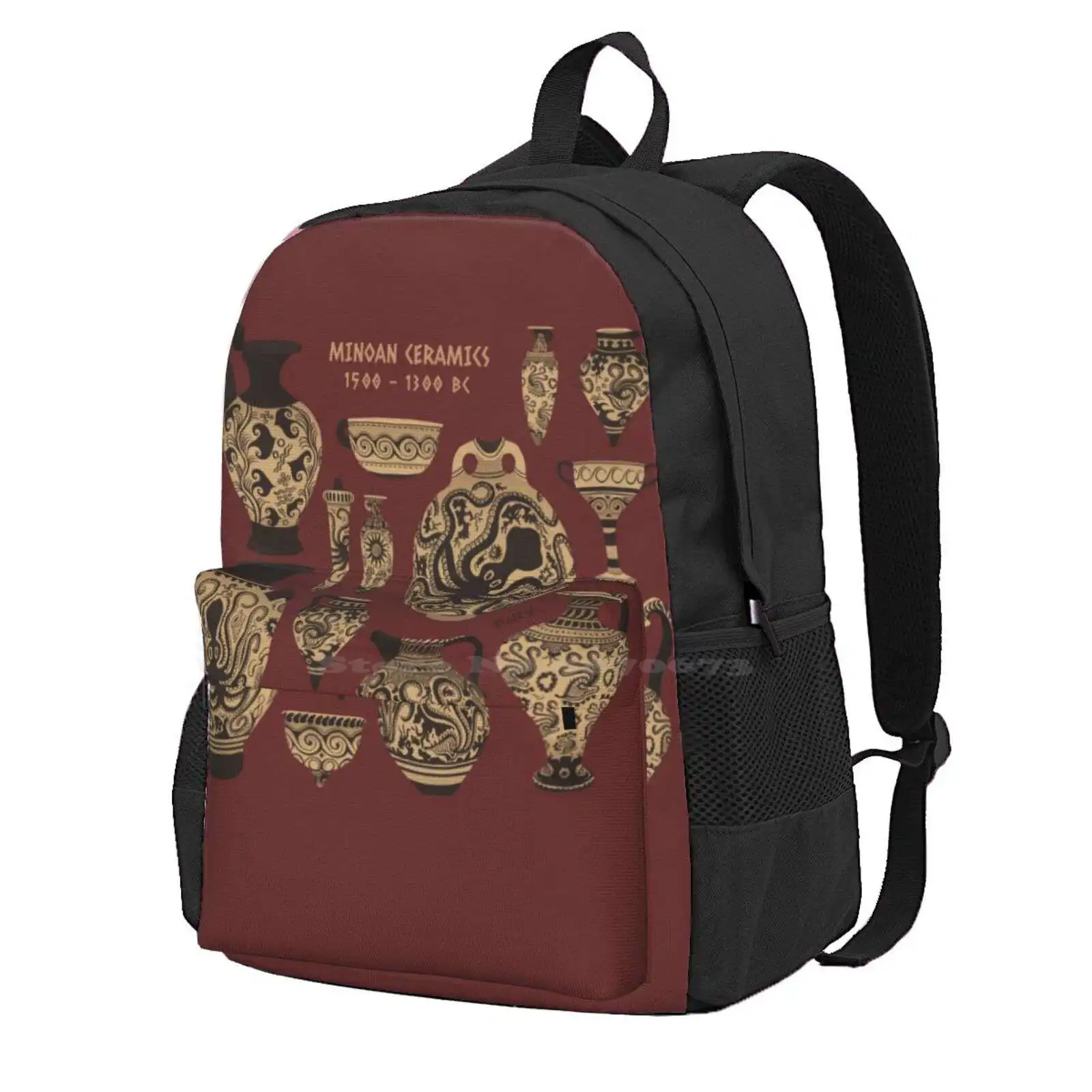 Late Minoan Ceramics Hot Sale Schoolbag Backpack Fashion Bags Minoan Archaeology Minos Ceramics Pottery Agean Ancient Greek