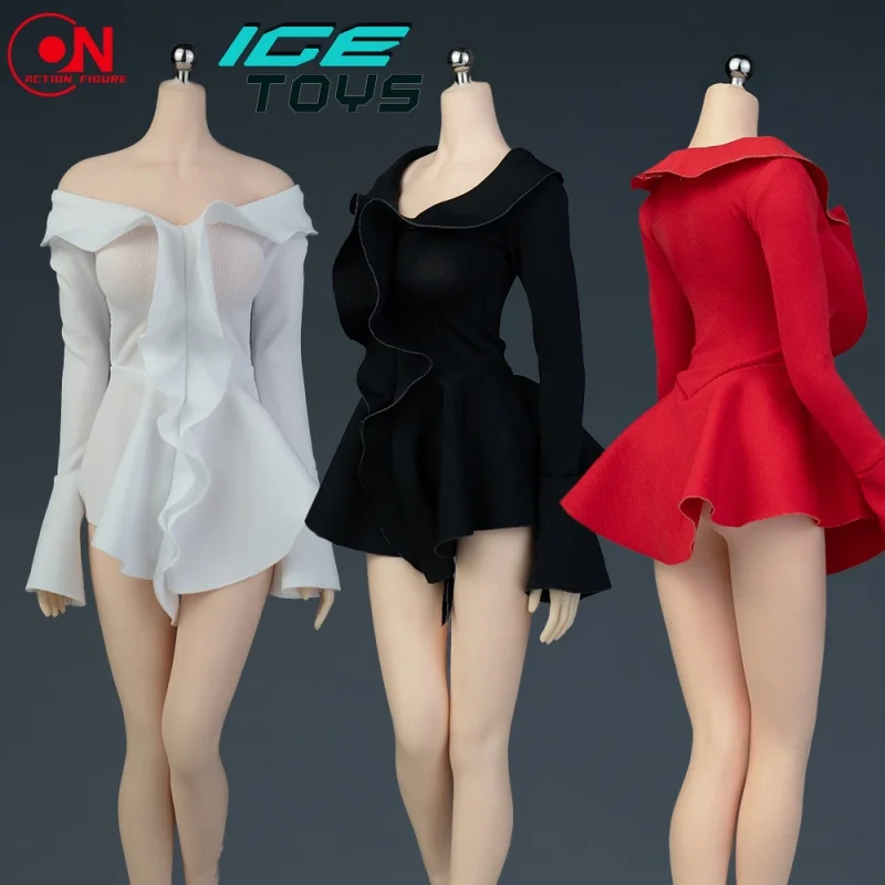 

ICE TOYS IC1024 1/6 Scale Female Soldier V Neck Lotus Leaf Flared Sleeve Dress Clothes Fit 12inch Female Action Figure Doll