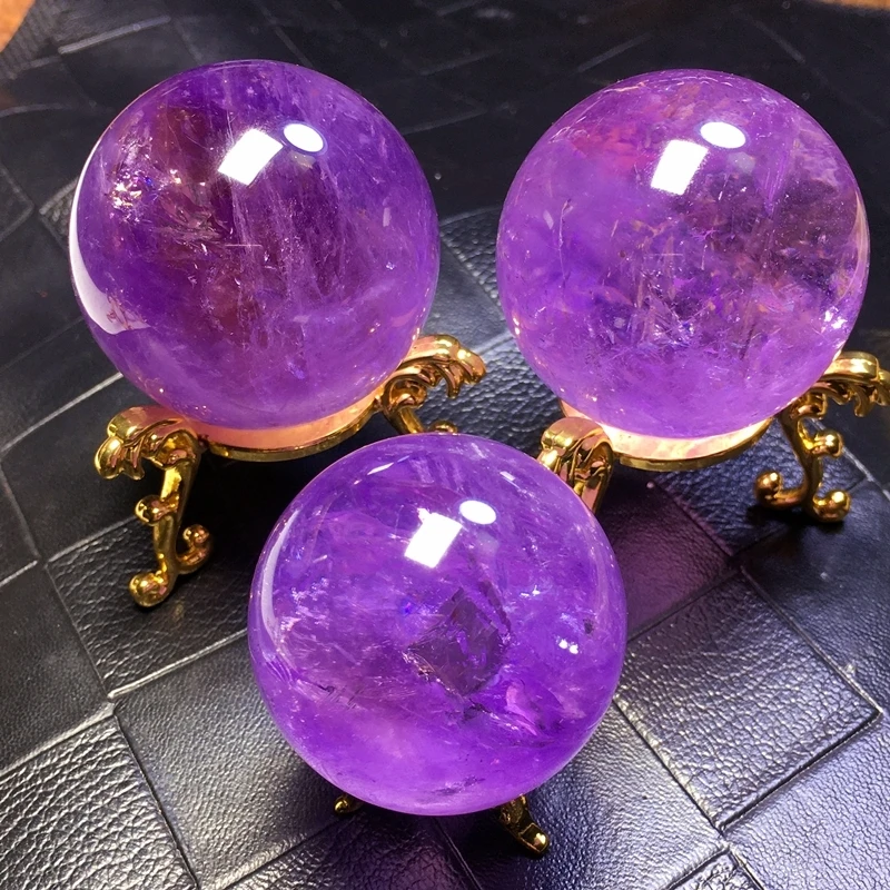 

Natural Guardian Amethyst Ball Raw Gemstone Polished Craft Gifts Purple Quartz Crystal Stone Sphere Healing Home Decoration 1pcs