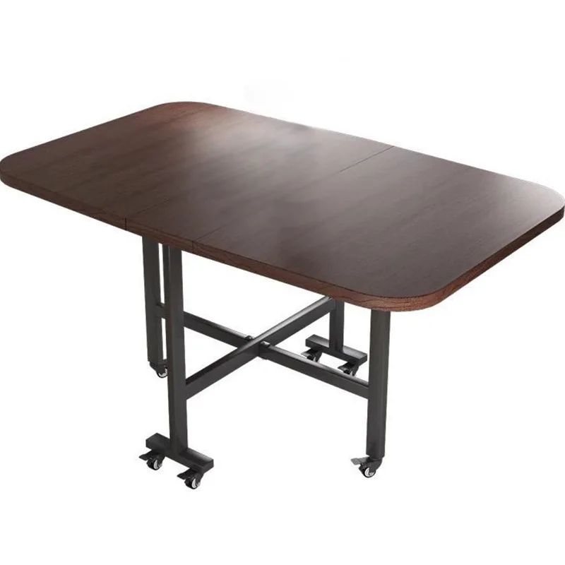 

household dining table folding small apartment movable eating table saving space negotiation long table