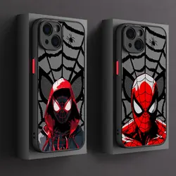 Marvel Phone Case For iPhone 15 Pro Max Cases 14 13 11 Pro 12 Mini XS 7 8 Plus for iPhone11 Matte Cover Spider-Man Miles Morales