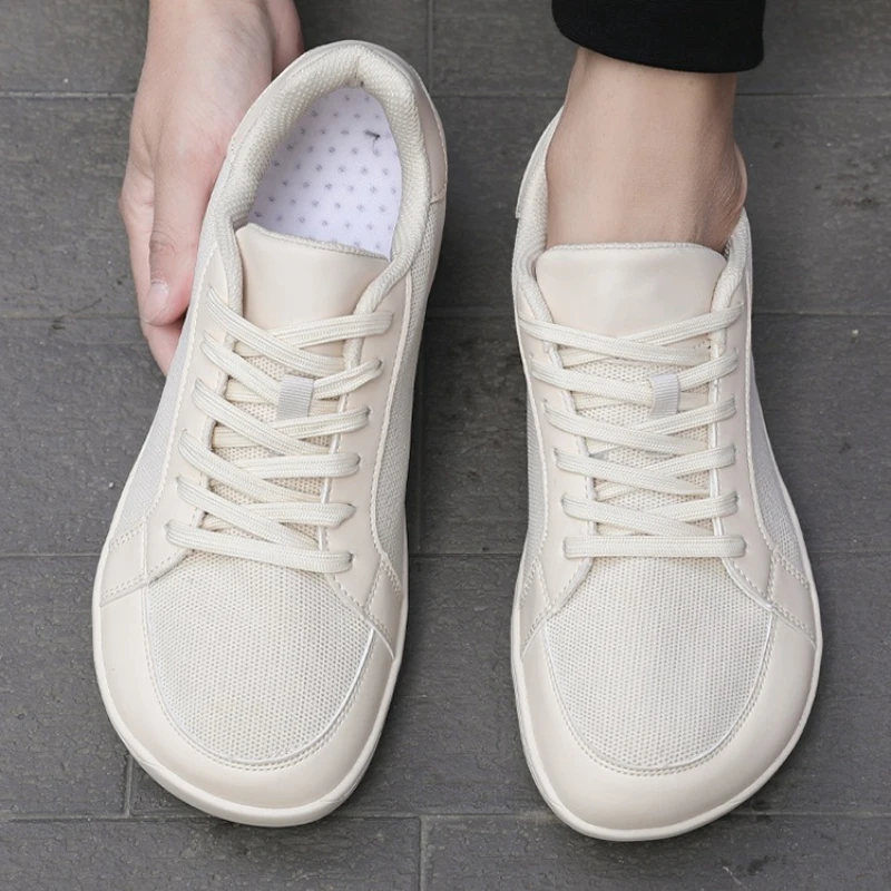 Men's and Women's Barefoot Shoes Wide Version Simple Walking Sports Shoes 2025 Lace Up Outdoor Lightweight Casual Running Shoes