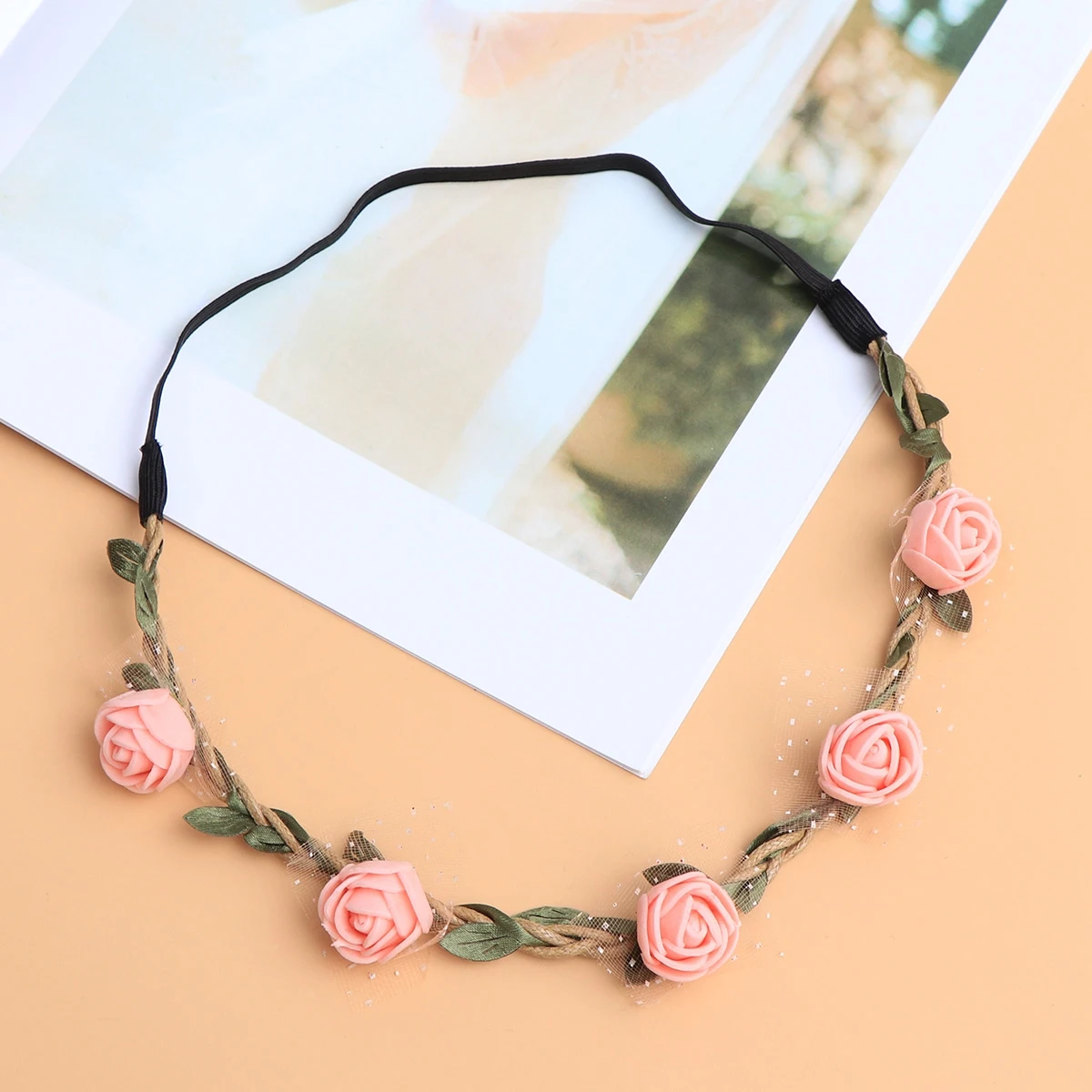 

Lace Flower Headband Seaside Holiday Travel Woman Wedding Hairband Pretty Ornaments Match Clothes Hairstyles Photos