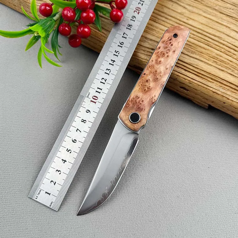 

Sanhe steel folding knives High hardness Outdoor tool knives portable Handmade Knives cypress woodle handle