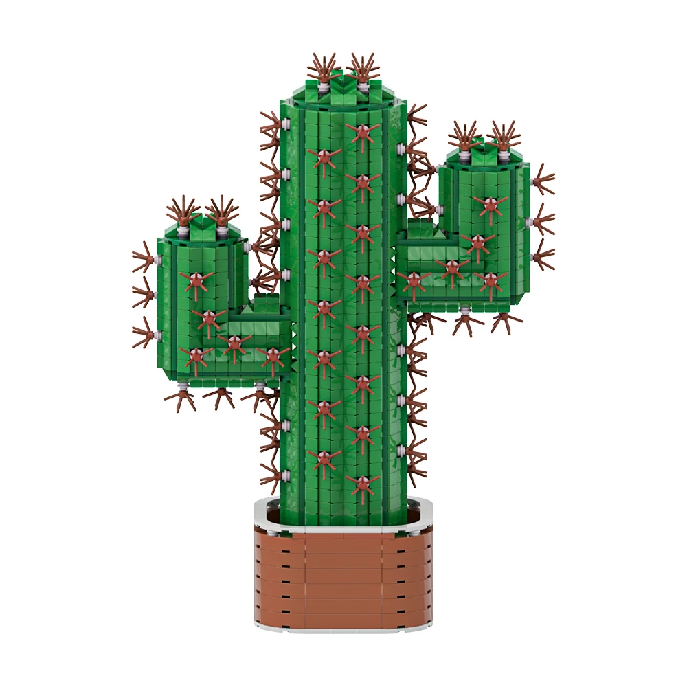 Gobricks  MOC The Giant Cactus Building Blocks Model Desert potted plant Cactus Bricks DIY Assembled Toy  for Children Gift
