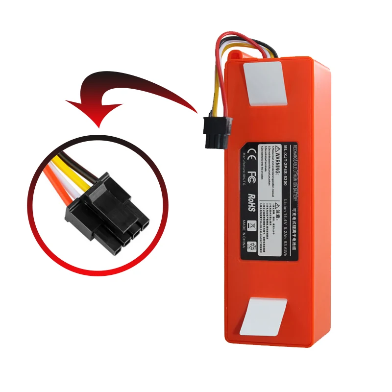 Литий-ионный аккумулятор 14,4 В 5,2/6,5/9,8 Ач для робота Xiaomi Roborock S50 S51 S55, запасной аксессуар