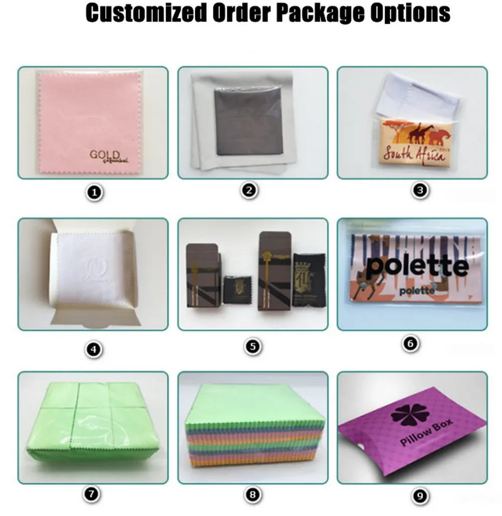 500PCS DIYI Logo Schmuck Tuch Drucken Benutzerdefinierte Mikrofaser Tuch Gläser Sauber Brillen Rahmen Kamera Objektiv Telefon Bildschirme – Detail 4