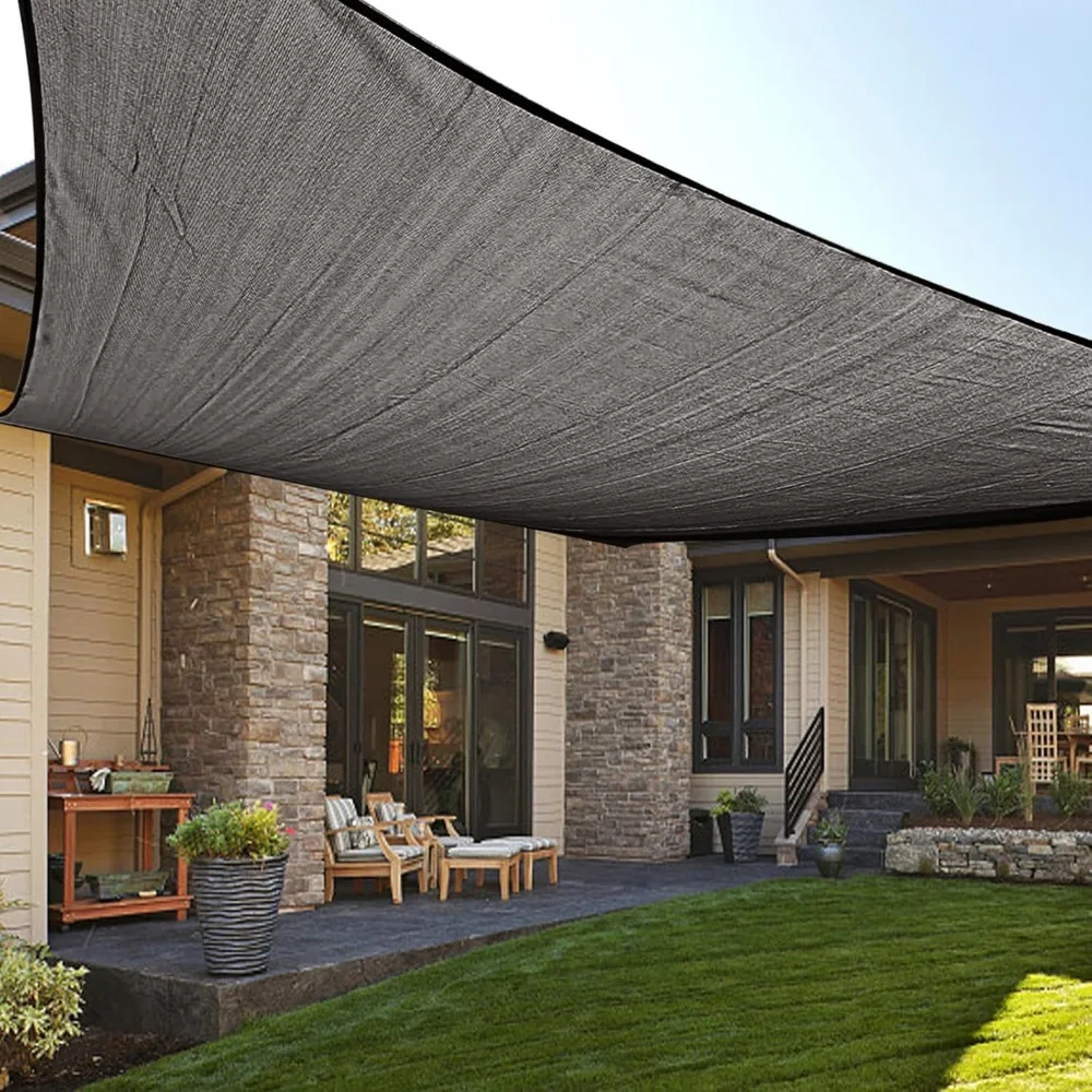 

20' x 23' Rectangle Dark Grey Sun Shade Sail Canopy UV Block for Outdoor Patio Garden Backyard