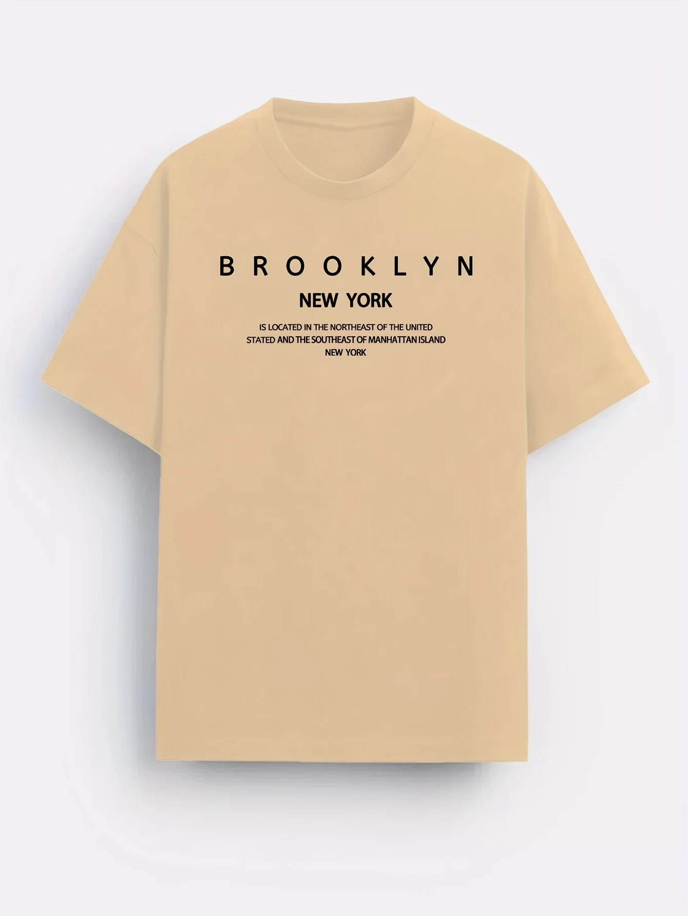 تي شيرت رجالي كبير الحجم من القطن 100 - أكمام قصيرة قابلة للتنفس ورقبة دائرية مع طباعة شبكية سوداء بسيطة Ca