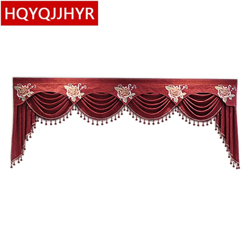 Custom Valance for Living Room, Bedroom, Hotel, Kitchen, Window Curtain Top, Customized Size, European and American