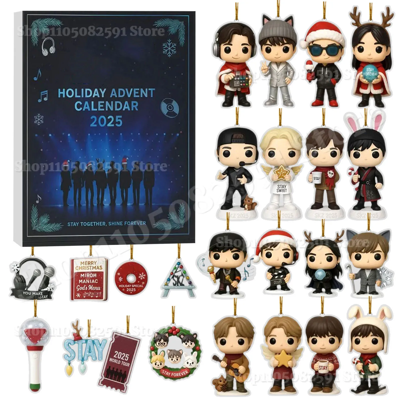 

2D Calendar Contains 24 Gifts, Cute Figures Doll Advent Calendar, Countdown Calendar With Surprise Toys, Collectible Figures