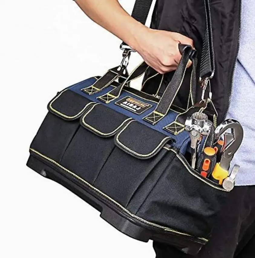 AIRAJ Tool Bag Organiser Hard Bottom 42 * 23 * 29cm/ 16-Inch,Water Proof Large Bag with ABS Molded Base