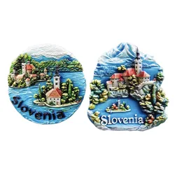 Europe Slovenia Resin 3D Fridge Magnets Tourism Souvenir Refrigerator Sticker Handicraft Gift Decoration