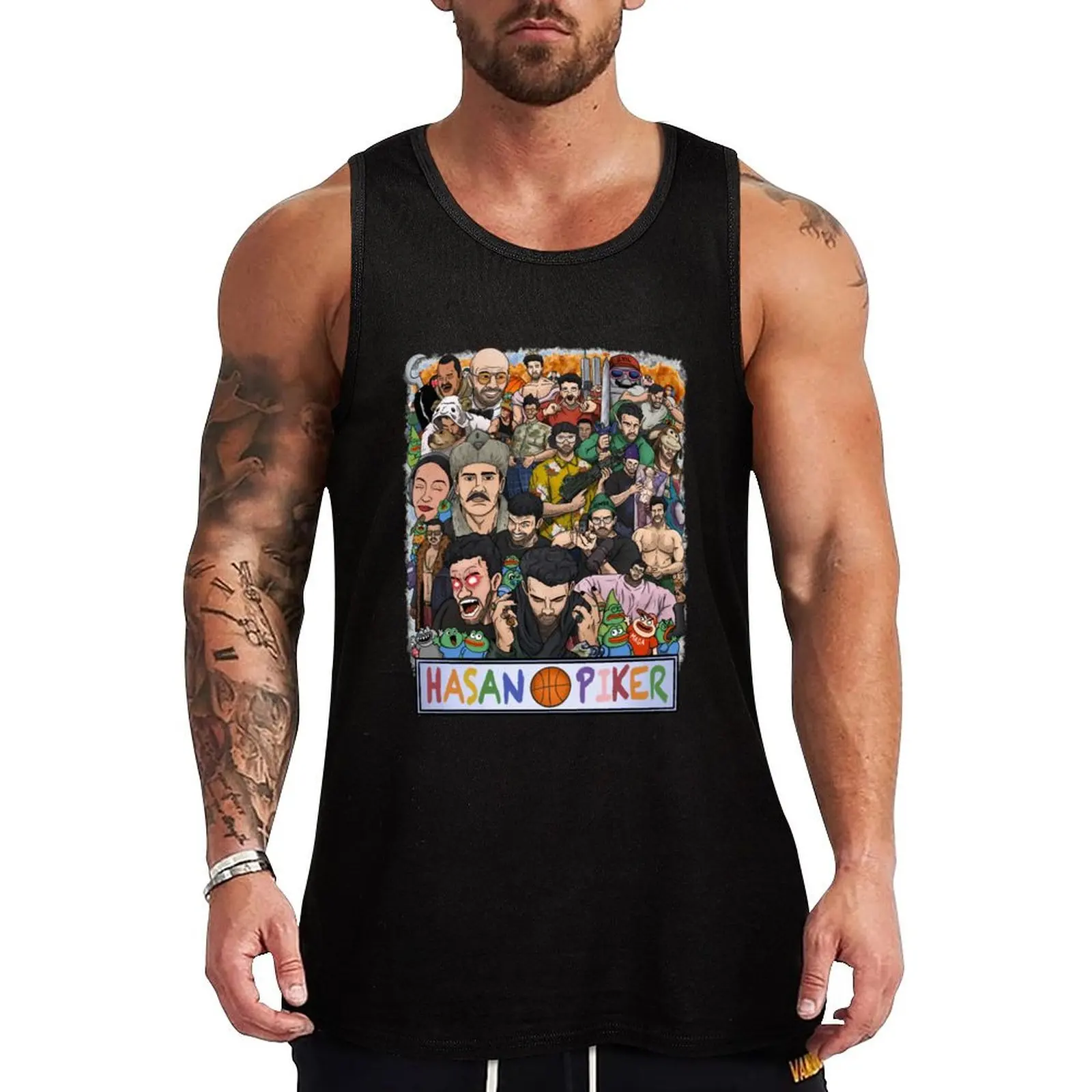 

Classic Tubbo Hasan Piker Retro Style Tank Top Men's clothing brands sleeveless shirt man gym summer Men's tops