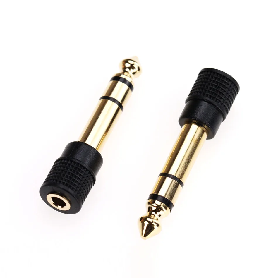 

500pcs Gold-plated Audio Adapter Plug 6.35MM Male To 3.5MM Female Stereo Speaker Headphone Conversion Connector Head Converter