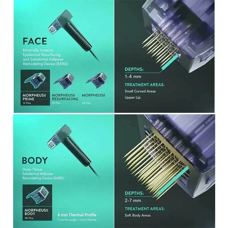 Professional Morpheus 8 RF Microneedling Machine With 12/24/40 Nano Pin Cartridges For Skin Tightening Lifting Anti-Aging Salon