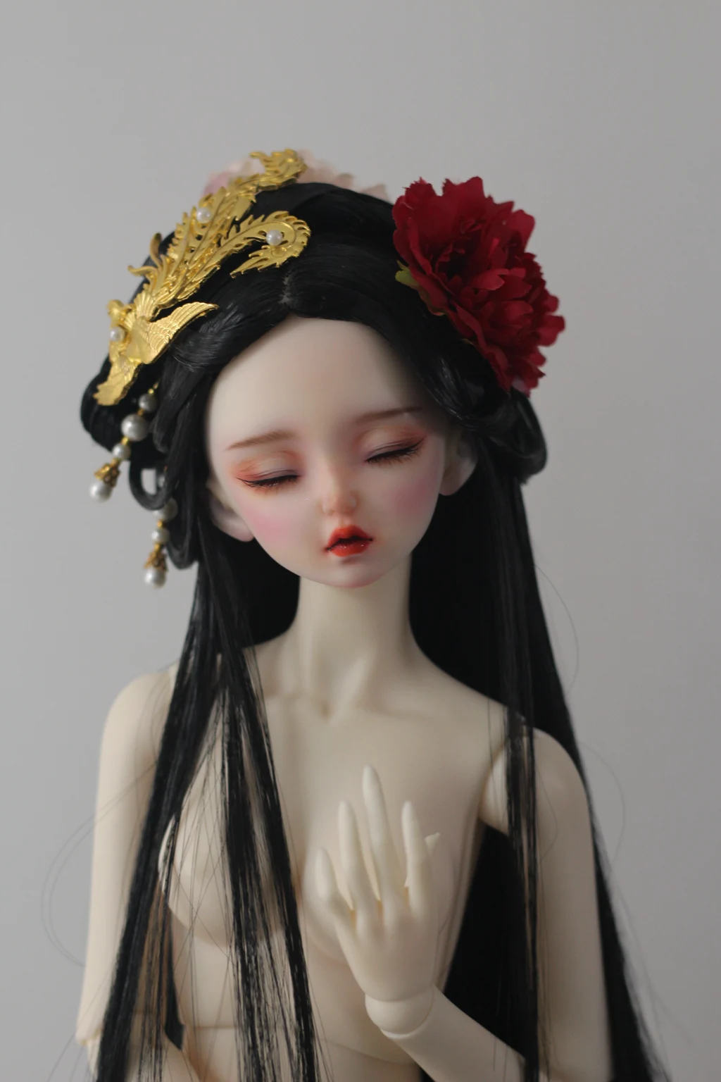 고대 코스튬 Hanfu 레트로 헤어 스타일 머리 요정 가발, 체중계 BJD 가발, MSD SD13 큰 소녀 SSDF 인형 액세서리 A1437, 1/4, 1/3