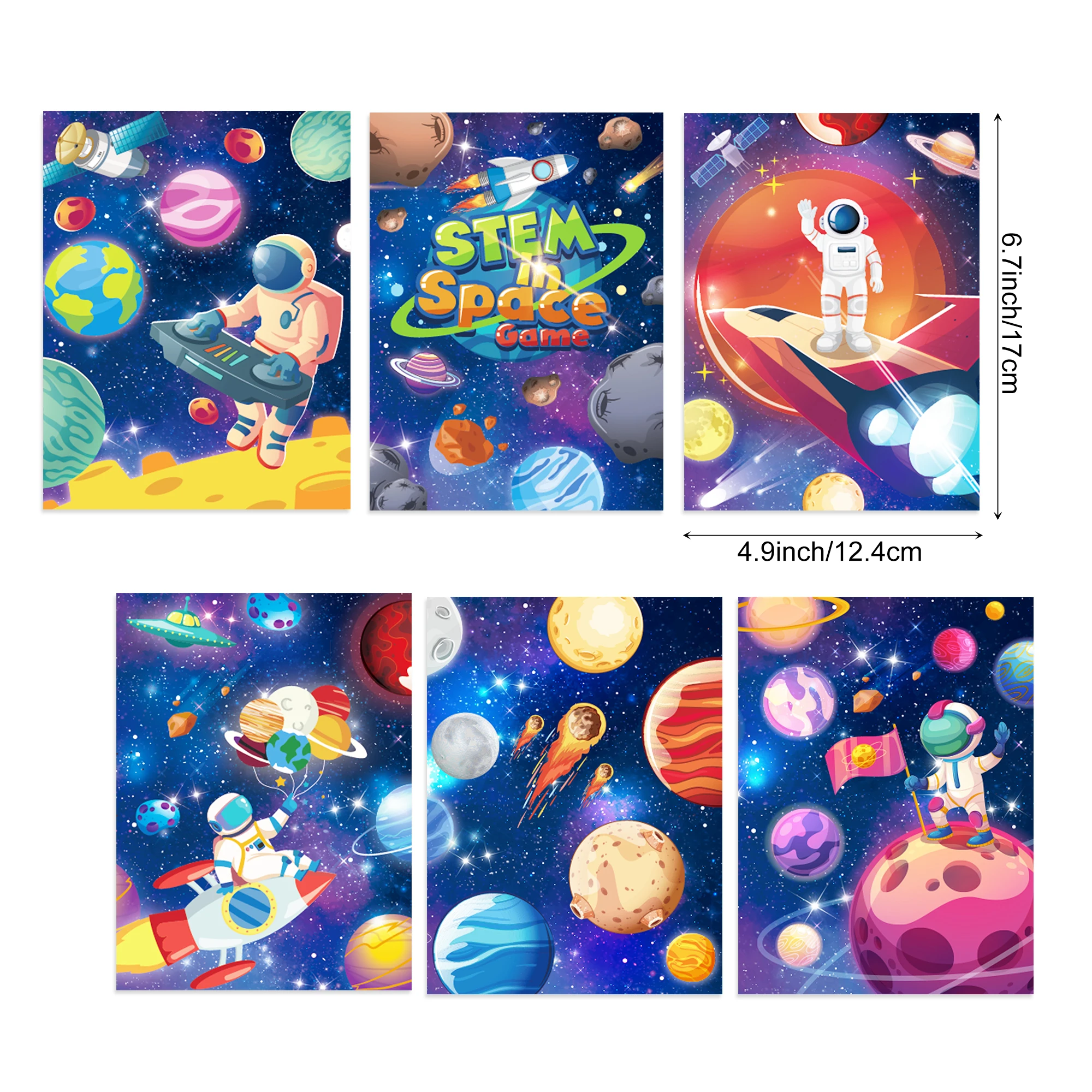 12pcs Kids Children Educational Toys Cartoon Space Theme Graffiti Painting Picture Books DIY Magic Water Coloring Drawing Book