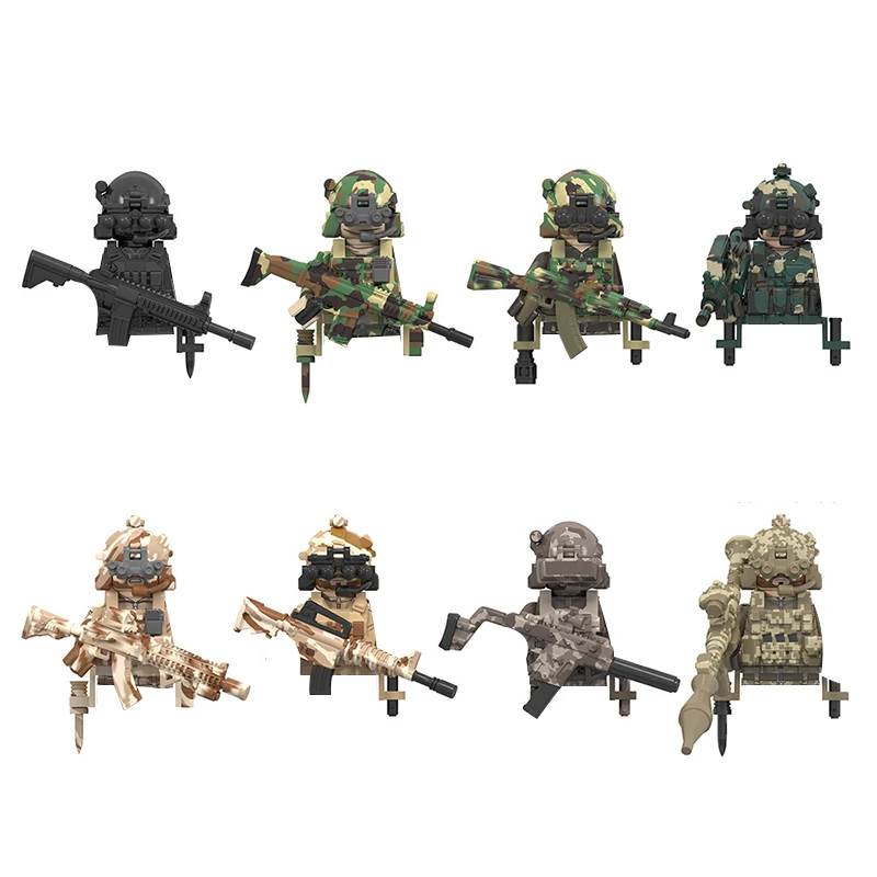 WM6147 WW2 Military Building Blocks Special Forces Weapons Soldier KSK Alpha Snow Leopard Navy Seals Dleta Figures Toys Bricks