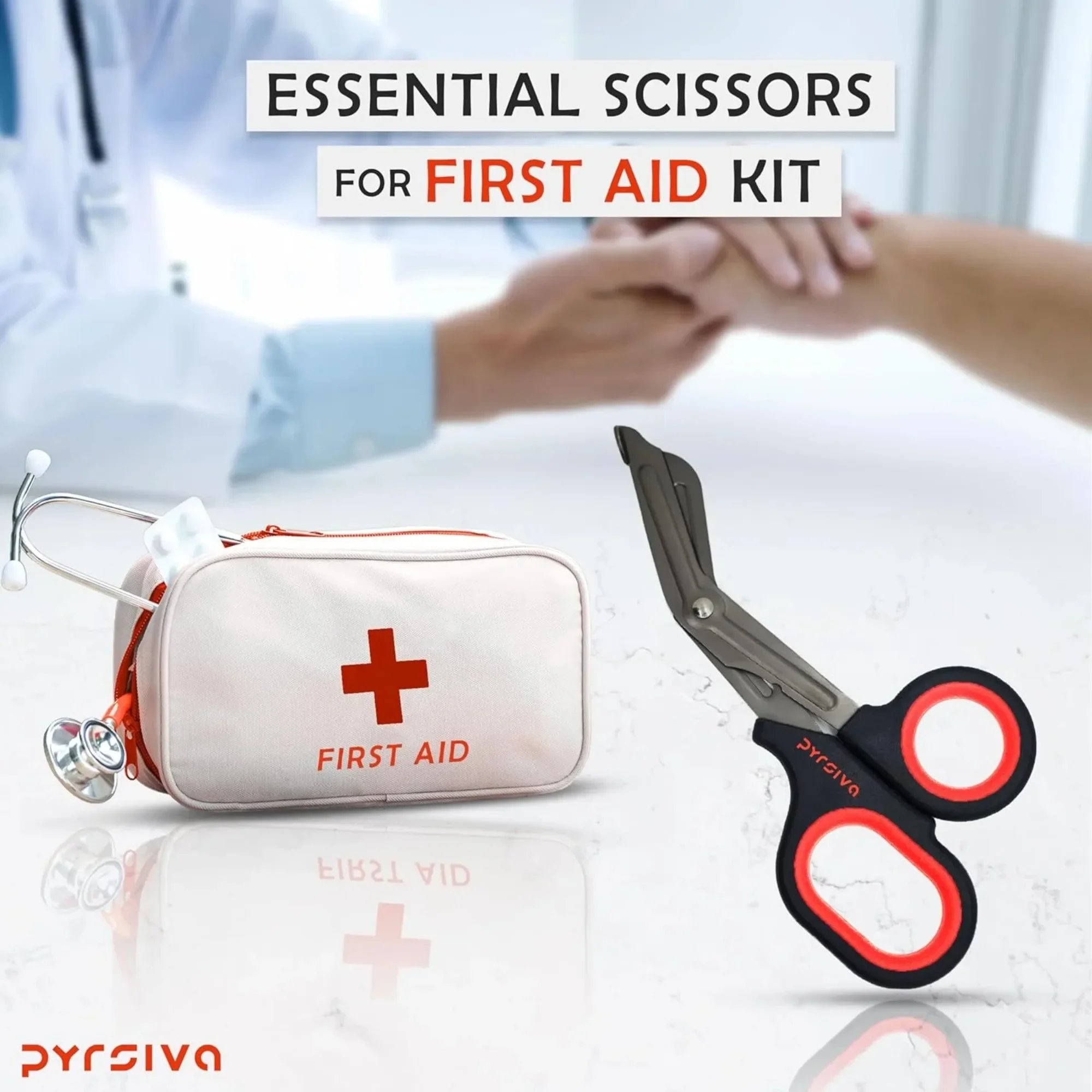 PYRSIVA Trauma Shears for Nurses - Premium Medical Scissors for Nurses, First Aid Scissors for EMT and EMS, Professional Bandage