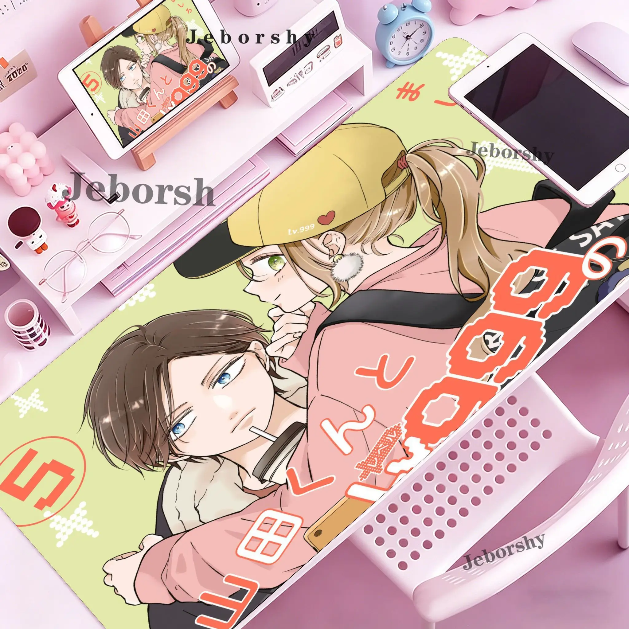Anime My Love Story With Yamada-kun At Lv999 Mousepad Large LockEdge Mouse Pad For Gamers Computer Desk Pad Rectangular Rubber