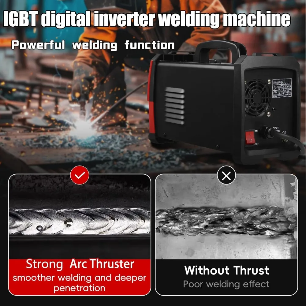 MIG200 Electric Welding Machine,Flux MIG/LIFT TIG/Stick 3 in 1 Multi Functional Welding Machine,IGBT Inverter Welder with LED Di