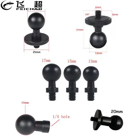 Gopro /Insta360 /DJI Osmo360 카메라 폰 홀더 브래킷 마운트 용 13mm/15mm/17mm/20mm/25mm 볼 헤드-1/4 