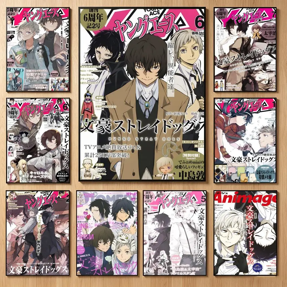 Supernatural Anime B-Bungo Stray Dogs Poster Classic Self-Adhesive PP Wall Sticker for Living Room Bar Decor Gift