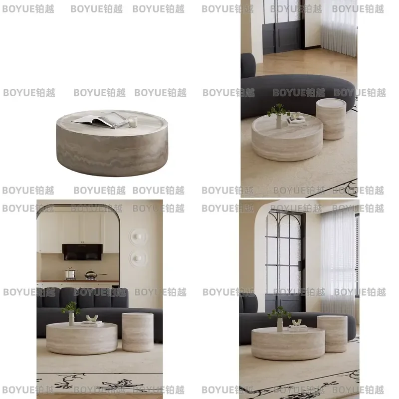 for New Italian Minimalist Modern Design Small Apartment Round Coffee Table Suitable for Living Room Furniture Easy to Clean